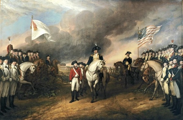 Siege of Yorktown, Battle of Yorktown. Painting by John Trumbull, titled "Surrender of Lord Cornwallis."
