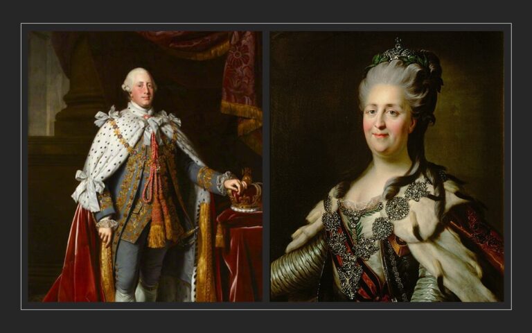 Images of King George III and Empress Catherine II in AARevolution.net
