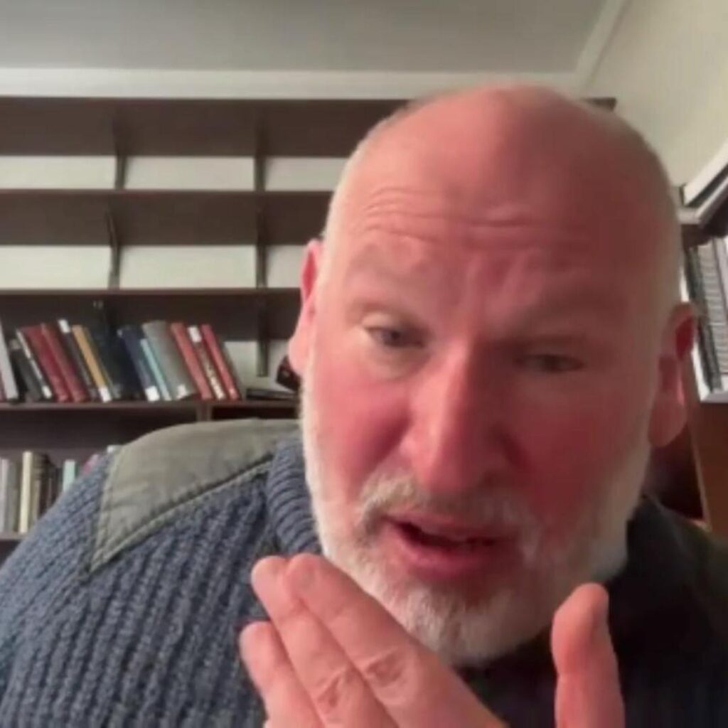 Picture of Dr. Steven Pincus during his interview with Adel Aali in AARevolution.net about the impact of the British perspective on the American Revolution