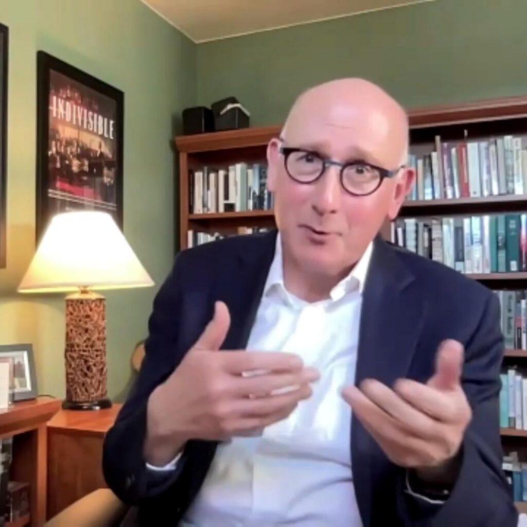 Picture of Prof. Joel Richard Paul during his interview with Adel Aali in AARevolution.net about three unlikely allies in France who saved the American Revolution.