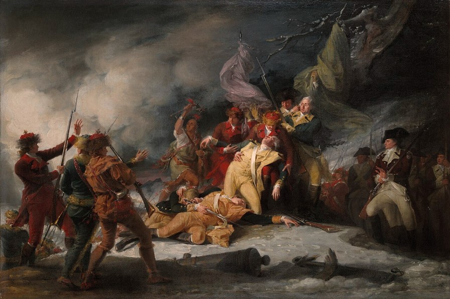 Image of "The Death of General Montgomery in the Attack on Quebec, December 31, 1775", a 1786 painting by John Trumbull. Visit AARevolution.net for more images of the American Revolution and for interviews of scholars with Adel Aali. 
